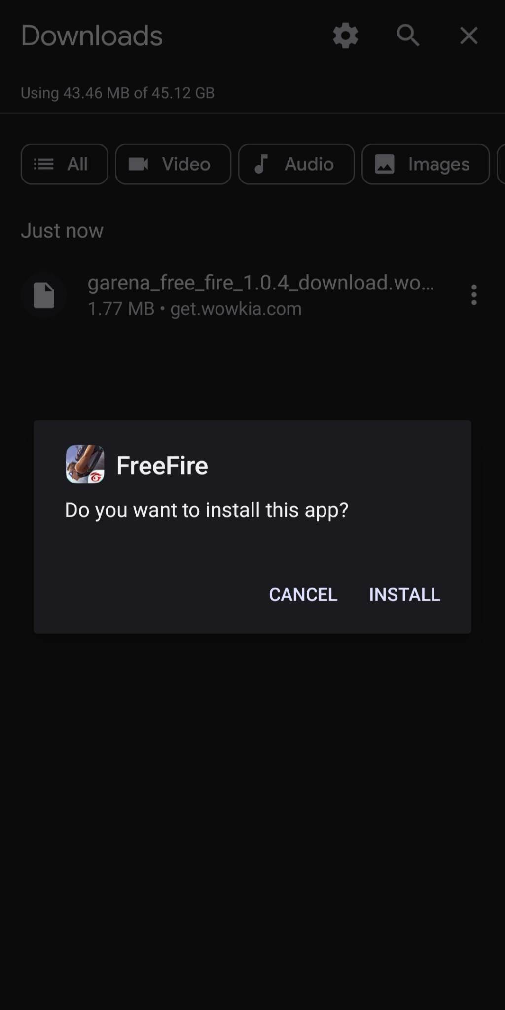 Old Free Fire Install